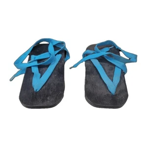 Traditional Japanese Wooden Geta Sandals Shoe Lace Strap Homemade - Picture 1 of 10