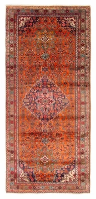 Vintage Oriental Hand-Knotted Carpet 4'4" x 9'8" Traditional Wool Area Rug - Image 1 of 4