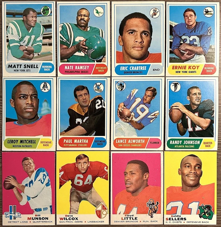 1968 & 1969 Topps Lot Of (12) EX-NM HOF Vintage NFL - Image 1 of 2
