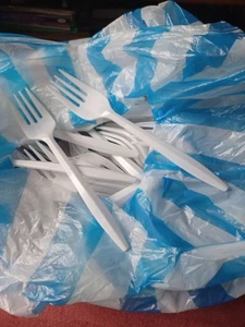Reusable Plastic Cutlery Knives, Forks, Spoons for Party,cups ,napkins ,plates - Picture 1 of 16