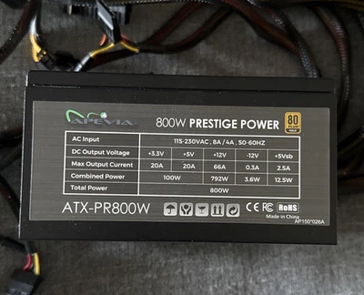 Apevia (ATX-PR600W) 800W 80 PLUS Gold Prestige Power Supply Unit - Image 1 of 4