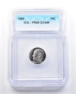 1960 Roosevelt Dime PR69 DCAM ICG *7469 - Picture 1 of 3