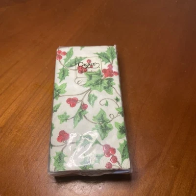 NUEVO NOS Caspari Juego de 4 Capas de 10 Pañuelos Holly Berry Foto 1 de 4