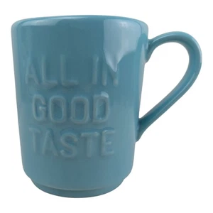 LENOX KATE SPADE NY AQUA COFFEE TEA CUP MUG  "ALL IN GOOD TASTE" - Picture 1 of 12