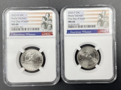 2023 P D MARIA TALLCHIEF AMERICAN WOMEN AWQ NGC MS66 FIRST DAY OF ISSUE - Image 1 of 2