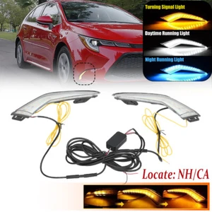 Pair Front LED DRL Turn Signal Fog Lights For 2020-2024 Toyota Corolla L LE XLE - Picture 1 of 18