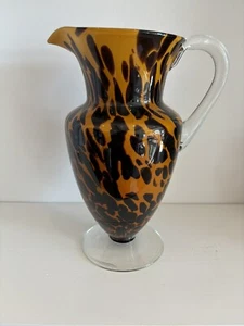 Vtg Amici Hand Blown Glass Leopard Pitcher - Picture 1 of 8