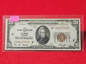 1929 $20 THE FRB Note of ATLANTA, GEORGIA   CIRCULATED                 #MF-T2085