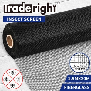 Traderight Fly Insect Screen Window Mesh Door Flyscreen Fiberglass Roll 30mx1.5m - Picture 1 of 10