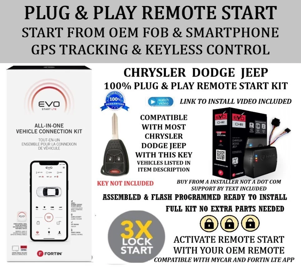 Plug & Play Remote Start 2008 CHRYSLER Crossfire Fortin Rfk411