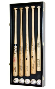 Vetrina 5 mazze da baseball MLB armadio porta rack da parete scatola 98% chiudibile UV - Foto 1 di 20