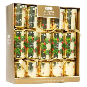 Tinsel Town 10 Pack Gold Deluxe Christmas Crackers