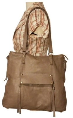 KOOBA BOLSA TOTE SHOPPER GRANDE OMBRO COURO TAUPE EXCELENTE ESTADO USADO - Imagem 1 de 4