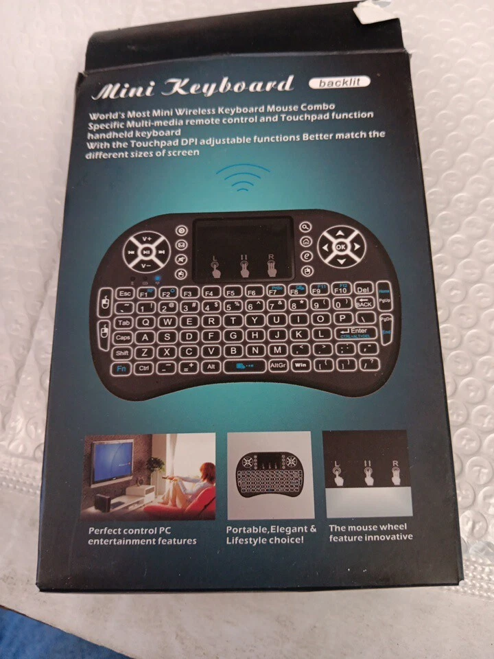 Mini Keyboard Backlit Touchpad PC/Mac/Android Open Box Free Shipping B68 - Image 1 of 1