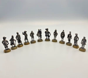 Vintage Collectable Kinder Military Warrior Soldier Figurines Toy Metal Set 12 - Picture 1 of 8