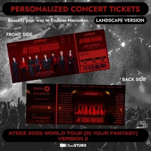 ATEEZ 2025 WORLD TOUR [IN YOUR FANTASY] Ver 2 Personalized K-Pop Concert Ticket - Picture 1 of 5