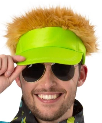 Adult Fancy Dress Visor with Hair Green/Strawberry Blonde Hair & Hat by Smiffys - Image 1 of 4