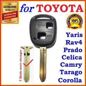 Funda con llave remota para Toyota Corolla Yaris Prado RAV4 eco en blanco dos botones - Imagen 1 de 6