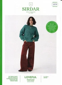 Sirdar DK Knitting Pattern - 10779 Ladies Sweater - Picture 1 of 2