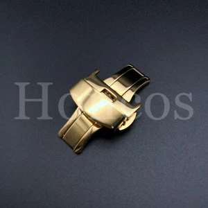 US Stainless Steel Watch Butterfly Clasp Deployment Push Button Buckle 10-24mm - Picture 1 of 19