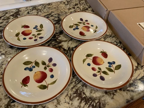 Longaberger 4 Berry Dessert plate  Freezer Microwave Dishwasher Safe Rare Cover