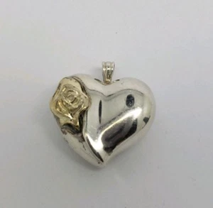 VINTAGE GORHAM STERLING SILVER HEART PENDANT - Picture 1 of 4
