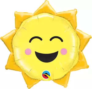 Globo de lámina facial Sunny Smile de 35" - decoración de suministros de fiesta Qualatex - Imagen 1 de 2