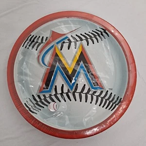 MLB Miami Marlins Paper Party Plates 9 In 18 Count - Picture 1 of 5