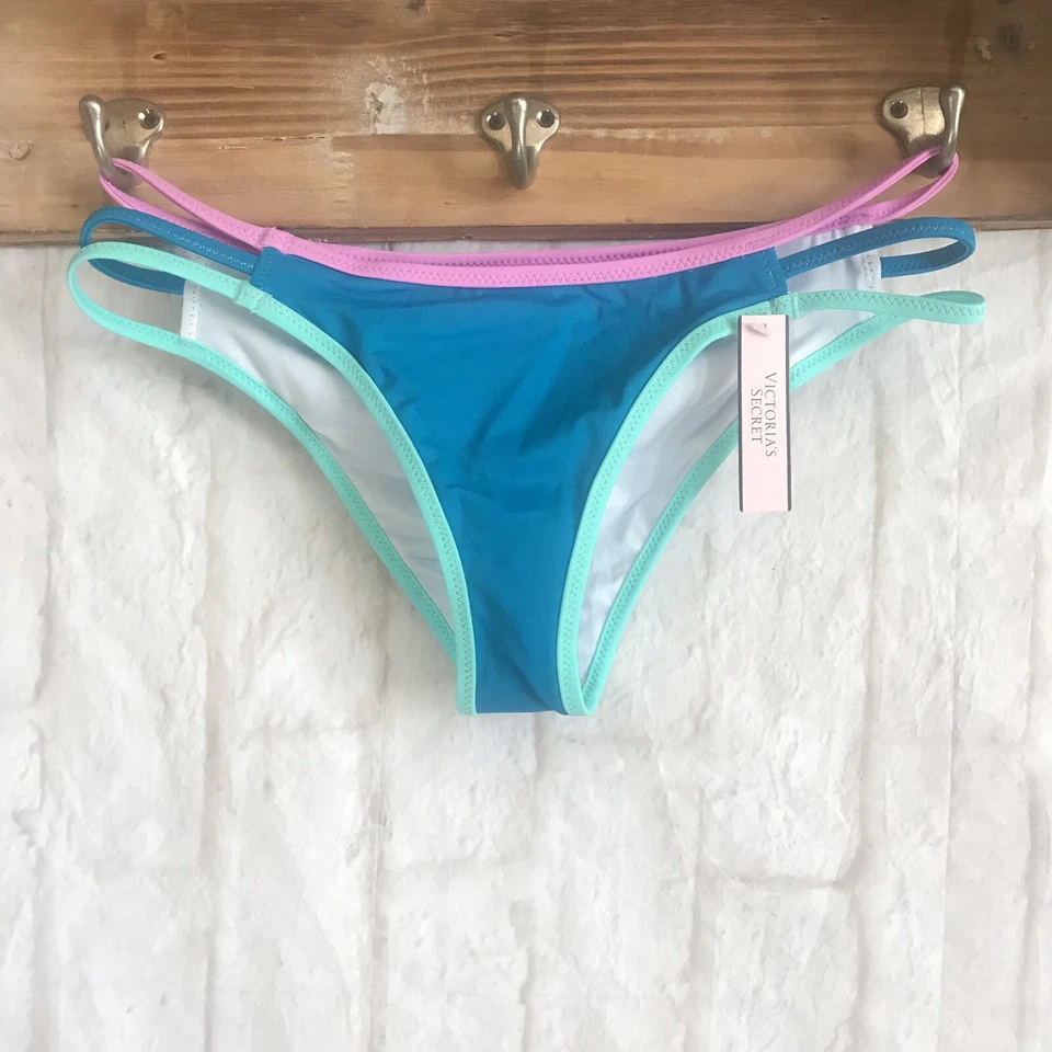Новый с Ярлыками Victoria's Secret плавать XS бикини низ твердый синий нахальный против плавать с ремешками XS - Изображение 1 из 3