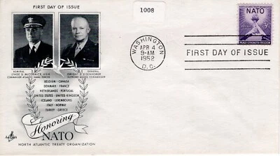 USPS SC #1008 1952 3 Cent ArtCraft FDC ST3317 - Image 1 of 3