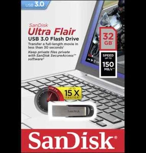 SanDisk 32GB Cruzer Ultra Flair USB 3.0 150MB/s Flash Mini Stift Laufwerk schnell SDCZ73 - Bild 1 von 4