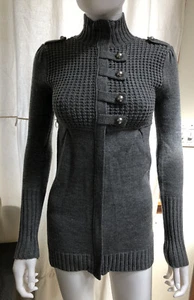 TAKE OUT Womens L/S Cardigan Sweater - Zip, Buttons - Gray -  - Size XS - Picture 1 of 14
