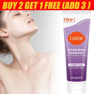 Lume Whole Body Deodorant Smooth Solid Stick 72 Hour Odor Control Lavender Cream