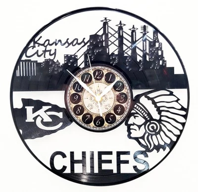 KANSAS CITY CHIEFS | Vinyl Record Clock | Football Wall Art Gift | FREE SHIPPING - Image 1 of 2