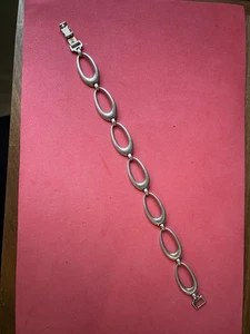 Vintage WRE W. E. Richards Co Oval Links Bracelet 925 Silver ART DECO STYLE 7.5” - Picture 1 of 6