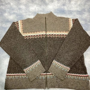 Woolrich Pullover Nordic Fair Isle Vintage Shetland Wolle Gr. L Zip Cardigan 42" Brustweite - Bild 1 von 10