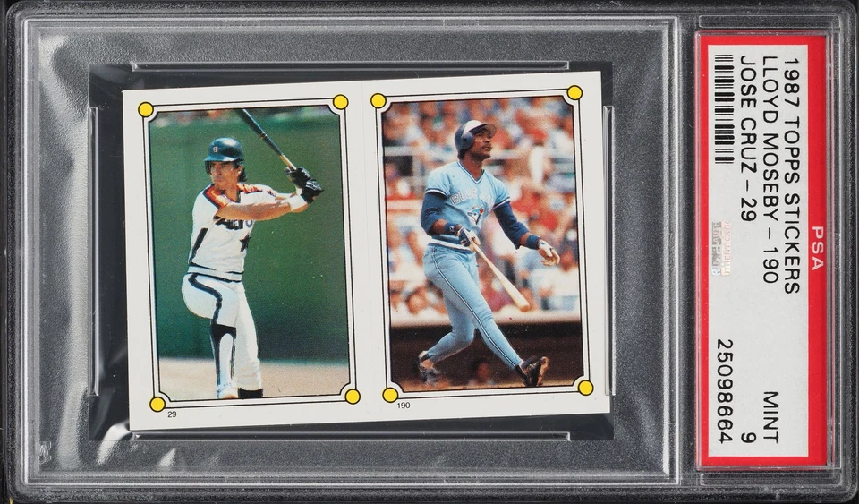Pegatinas Topps Lloyd Moseby José Cruz Azulejos Astros 1987 PSA 9 Como Nuevas ¡Pop 1! Foto 1 de 1