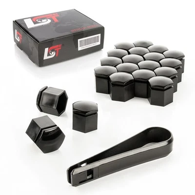 20x cover caps wheel bolt caps set glossy black 19 mm for Jaguar - Image 1 of 4