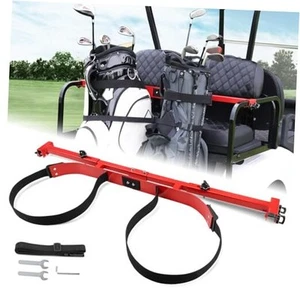 Universal Golf Cart Bag Holder Bracket, Adjustable No-Drilling Golf Cart Red - Picture 1 of 8