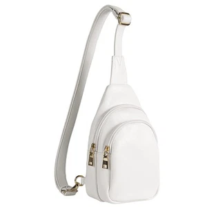 Sling Bag Crossbody Belt Bag for Women Trendy Leather Fanny Pack White - Picture 1 of 6