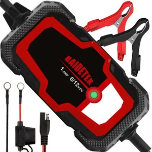 1A Car Battery Charger, 6V and 12V Fully Automatic Trickle Charger, Smart Bat... - Picture 1 of 8