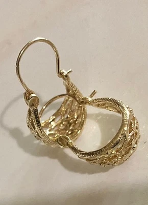 Pendientes Basquet para Mujer Relleno Oro 14K Foto 1 de 4