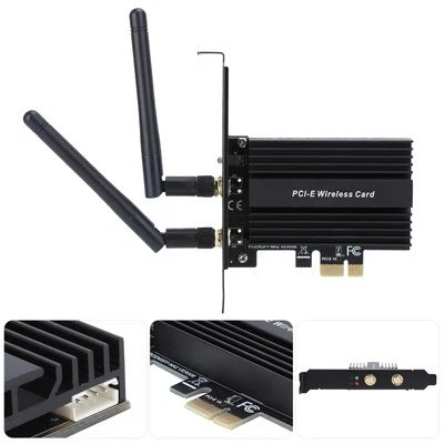 PCI Express WiFi 6 Adapter 3000Mbps For AX200 Pro 802.11ax 2.4G/5Ghz F Fit - Bild 1 von 4