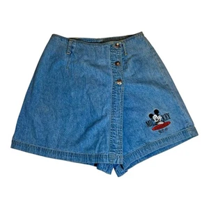 Vtg Disney Mickey Mouse Skort Shorts Juniors Size 3 Jerry Leigh Denim Skirt USA - Picture 1 of 15