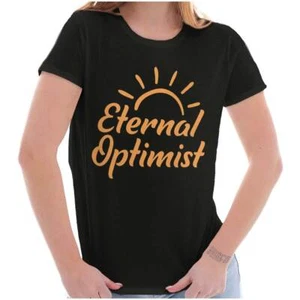 Motivational Saying Eternal Optimist Sunrise Graphic T Shirts for Women T-Shirts - Picture 1 of 7