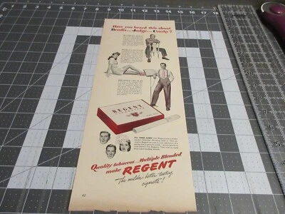 1943 Regent Cigarettes Print Ad Bendix Judge Crosby - Imagem 1 de 2