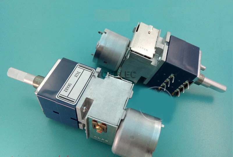 Japan ALPS RK27 5KAX2 Motorized Stereo Potentiometer Dual 5K Flat Shaft - Image 1 of 1