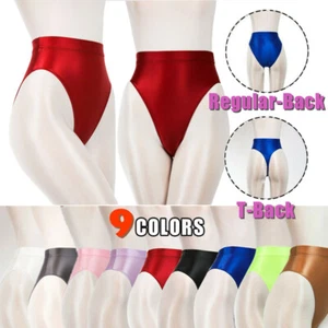 Womens Mens Silky Shiny Satin Glossy Wet Look Knickers Briefs Underwear Panties< - Picture 1 of 65