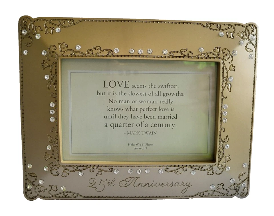Marco de fotos 25 aniversario de boda 4 x 6 detalles de estrás de fotos Foto 1 de 4