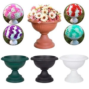 Grecian Pots 42 Cm Plastic Round Base Urn Plant Flower Pot Home Garden Patio - Picture 1 of 26
